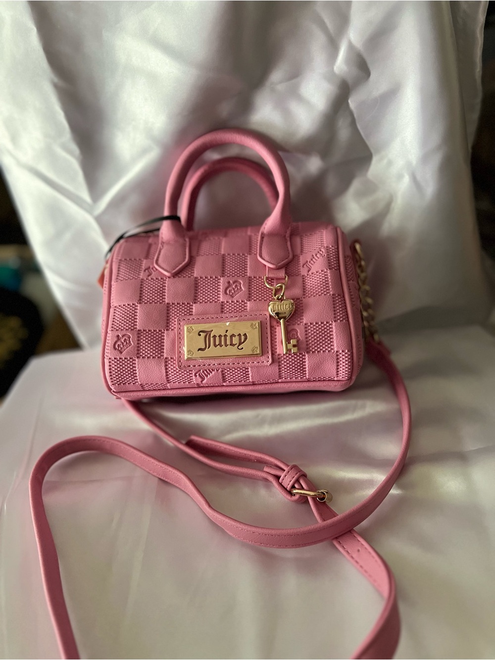 Juicy Couture Pink Checker Mini Satchel Crossbody